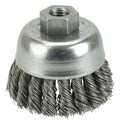 Weiler 2-3/4" Single Row Knot Wire Cup Brush .020" Steel Fill 1/2"-13 UNC Nut 13285